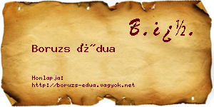 Boruzs Édua névjegykártya